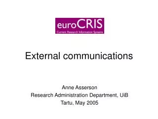 External communications