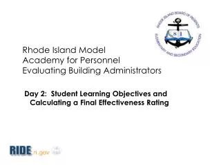 Rhode Island Model Academy for Personnel Evaluating Building Administrators