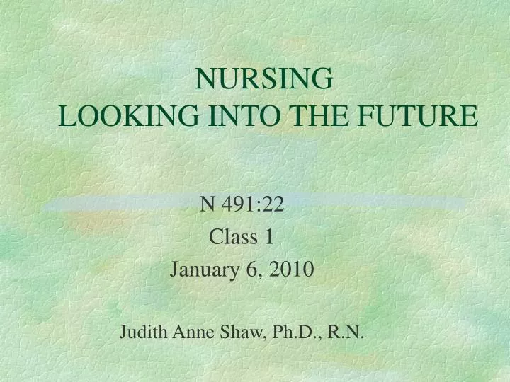nursing looking into the future
