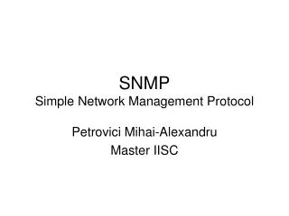 snmp s imple network management protocol