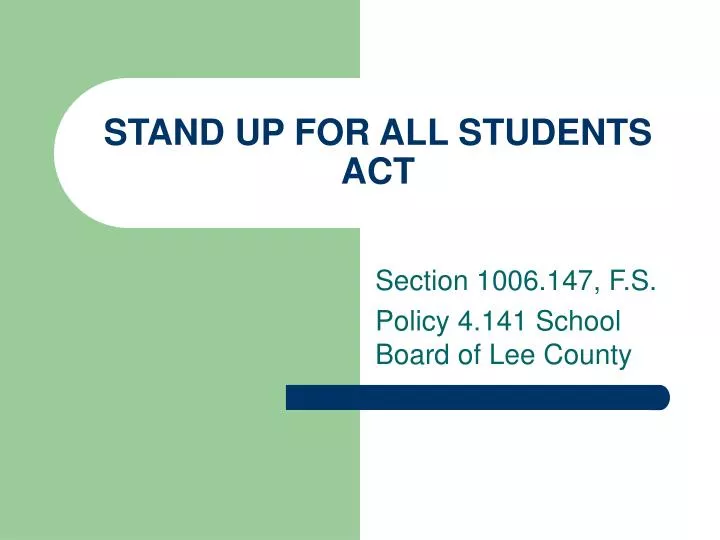 stand up for all students act
