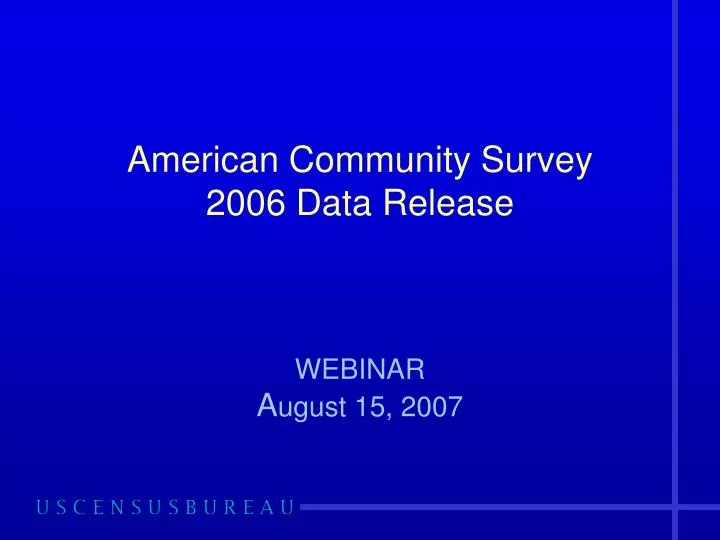 american community survey 2006 data release
