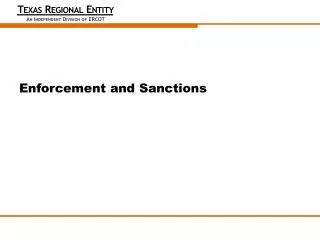 Enforcement and Sanctions