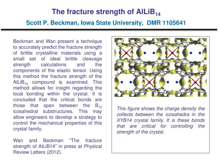 the fracture strength of allib 14 scott p beckman iowa state university dmr 1105641