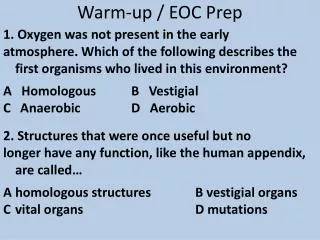 Warm-up / EOC Prep