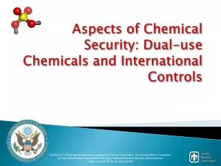 Aspects of Chemical Security: Dual-use Chemicals and International Controls