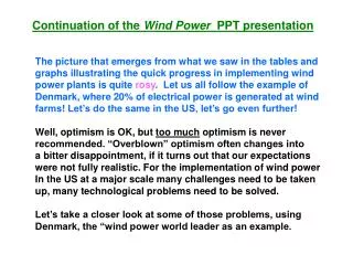 Continuation of the Wind Power PPT presentation