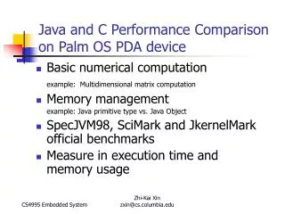 Basic numerical computation example: Multidimensional matrix computation Memory management