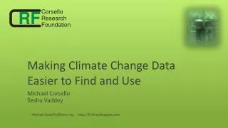 Making Climate Change Data Easier to Find and Use