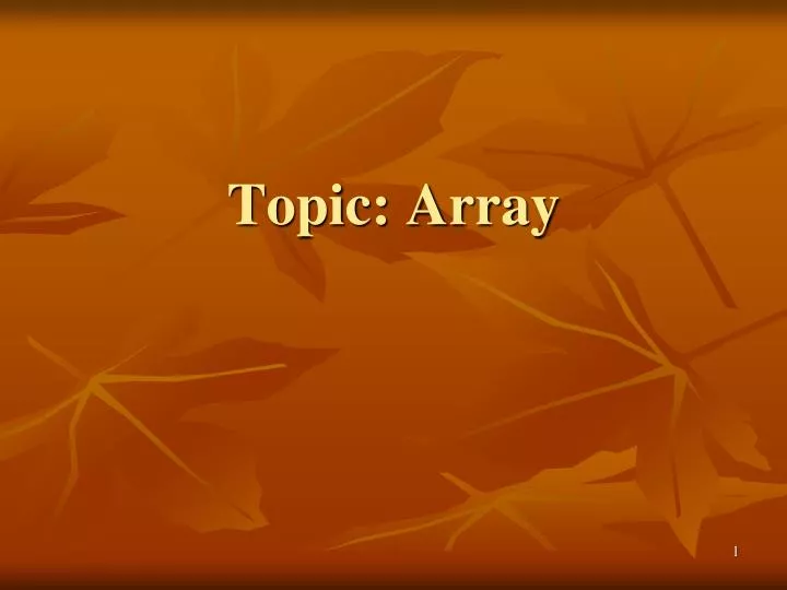 topic array