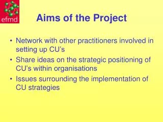 Aims of the Project