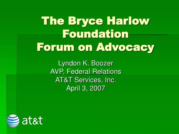 the bryce harlow foundation forum on advocacy