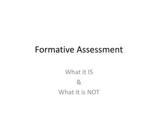 Formative Assessment