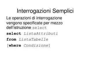 interrogazioni semplici