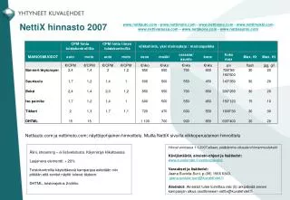 NettiX hinnasto 2007