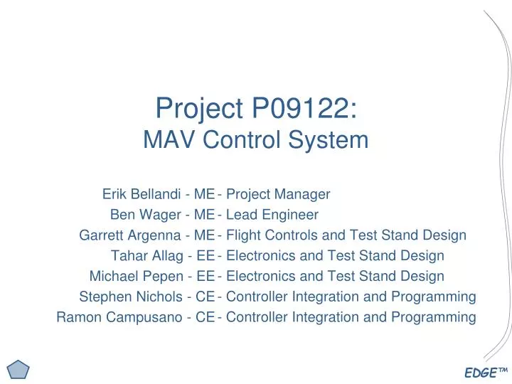 project p09122 mav control system