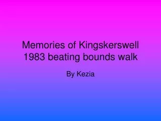 Memories of Kingskerswell 1983 beating bounds walk