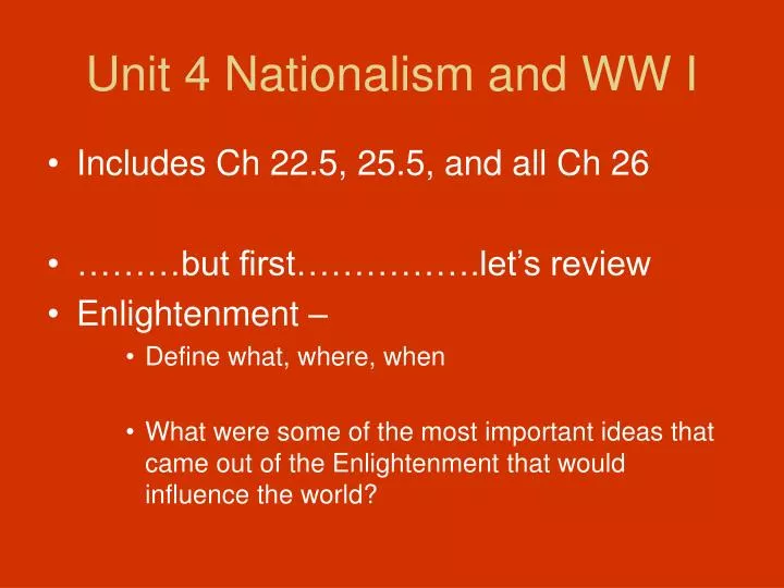 unit 4 nationalism and ww i