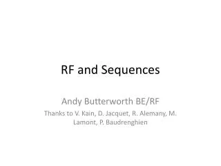 RF and Sequences