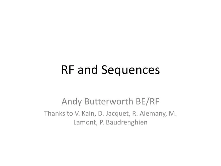 rf and sequences