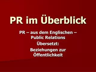 pr im berblick