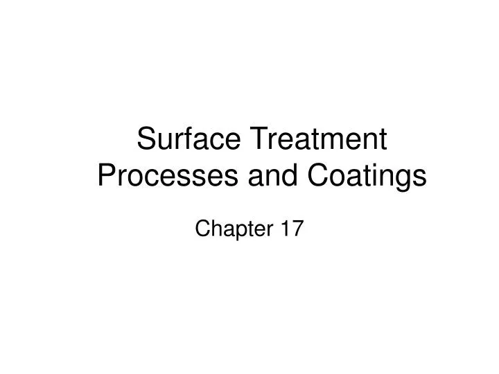 surface treatment processes and coatings