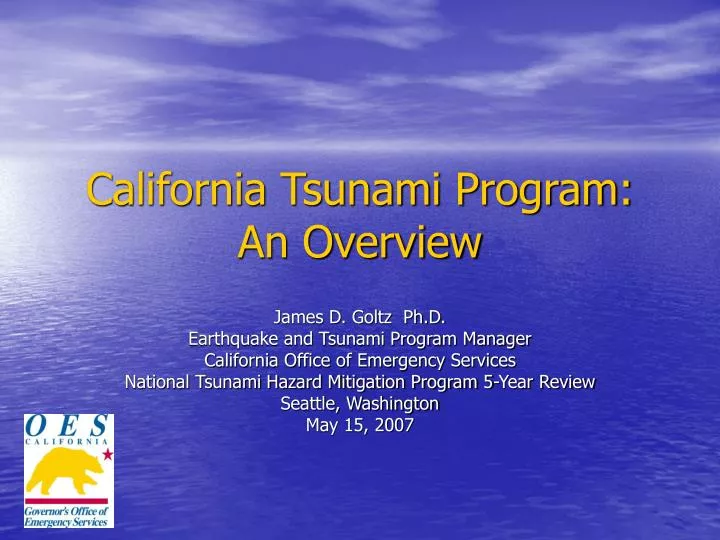california tsunami program an overview