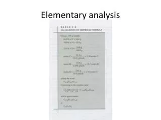 Elementary analysis