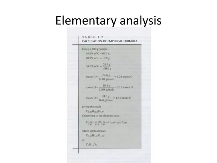 elementary analysis