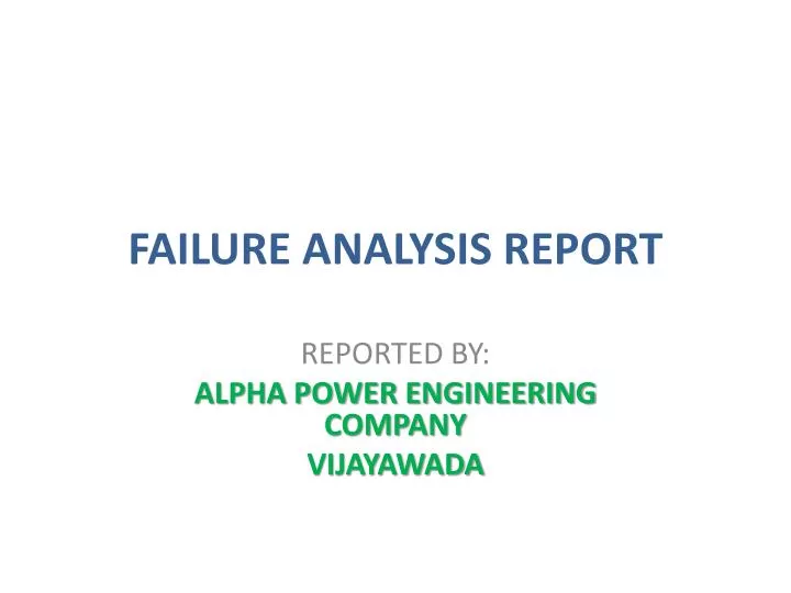 failure analysis report