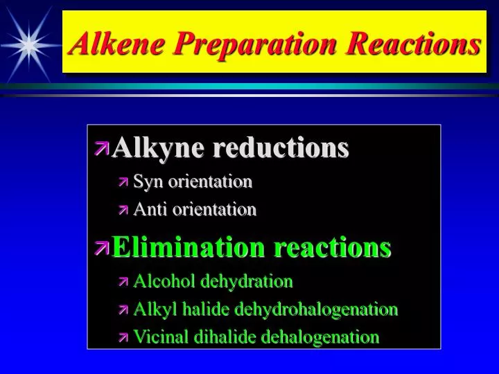 alkene preparation reactions
