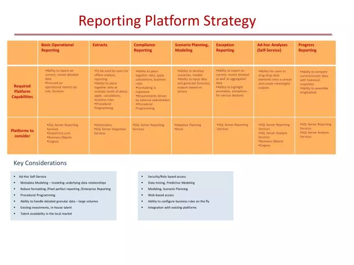 reporting platform strategy