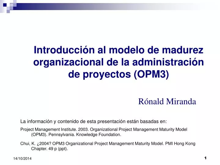 introducci n al modelo de madurez organizacional de la administraci n de proyectos opm3