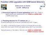 Upgrades in LHCb with GEM-Based Detectors for Enhanced Muon and Tracking Devices - slide 1