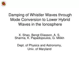 Damping of Whistler Waves through Mode Conversion to Lower Hybrid Waves in the Ionosphere