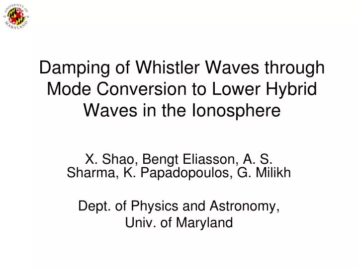 damping of whistler waves through mode conversion to lower hybrid waves in the ionosphere