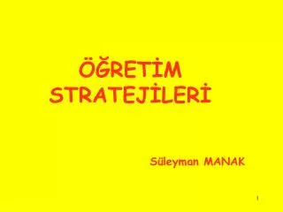 ret m stratej ler