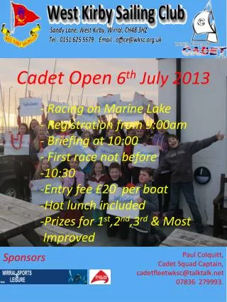 Cadet Open 6 th July 2013