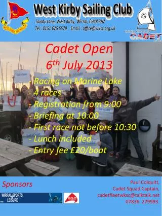 Cadet Open 6 th July 2013