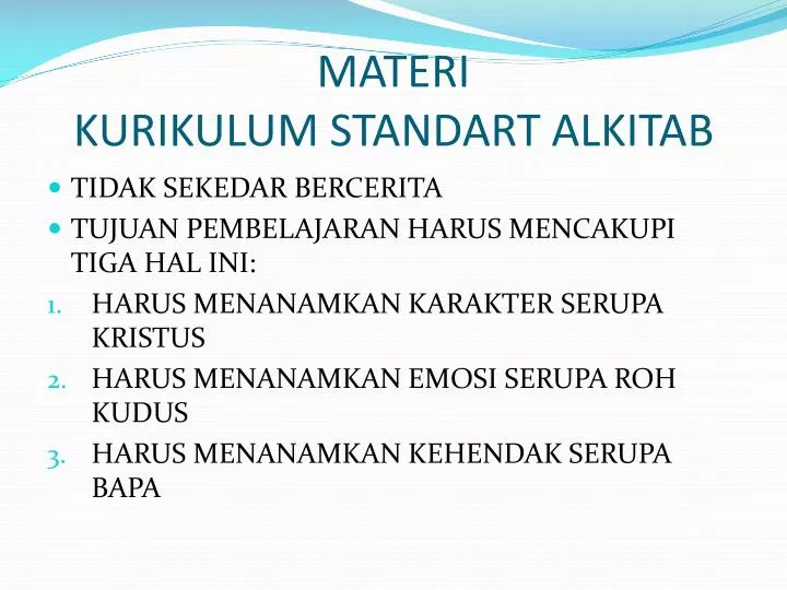 materi kurikulum standart alkitab