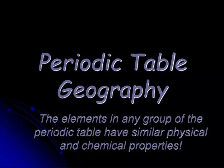 periodic table geography