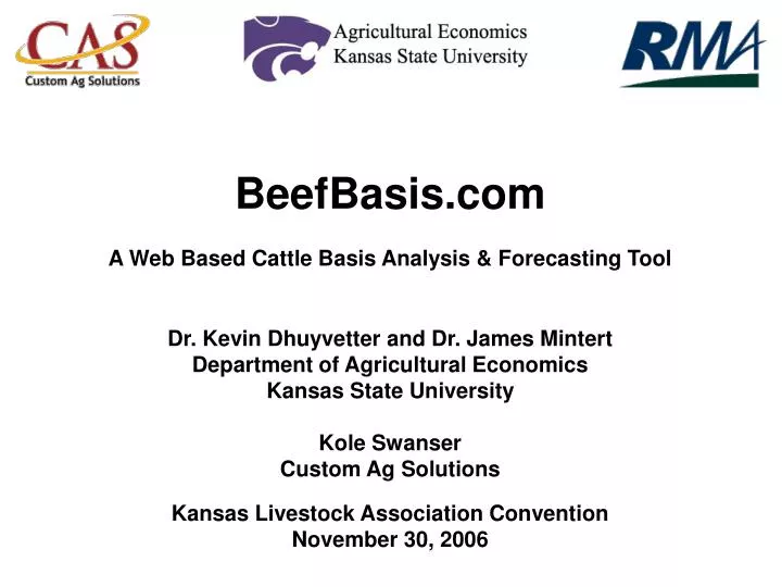 beefbasis com a web based cattle basis analysis forecasting tool