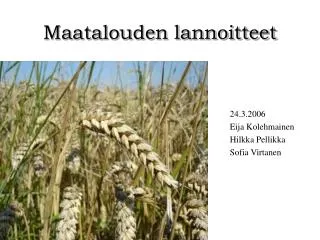 maatalouden lannoitteet