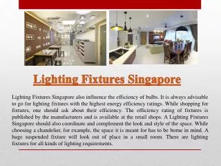 Designer Lighting Singapore