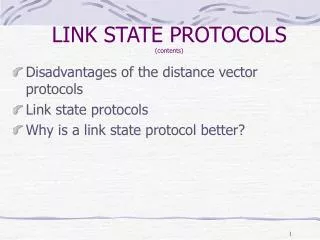 LINK STATE PROTOCOLS (contents)