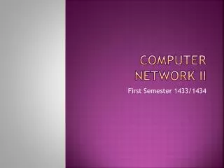 Computer Network II