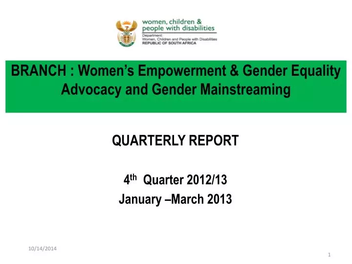 branch women s empowerment gender equality advocacy and gender mainstreaming