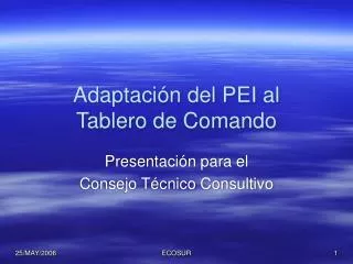 adaptaci n del pei al tablero de comando