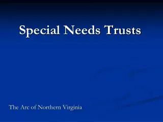 Special Needs Trusts