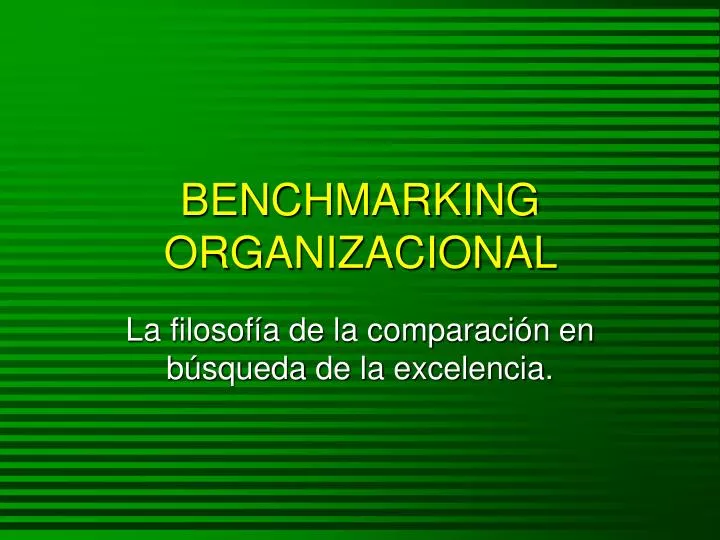 benchmarking organizacional
